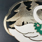 Oneida Silverplate Enamel Swan Trivet Wm A Rogers 1987 Christmas Tree Japan