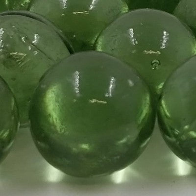 1 Transparent Clear Glass Round Marble Shaded Solid Green Jolen 0.75" Diameter
