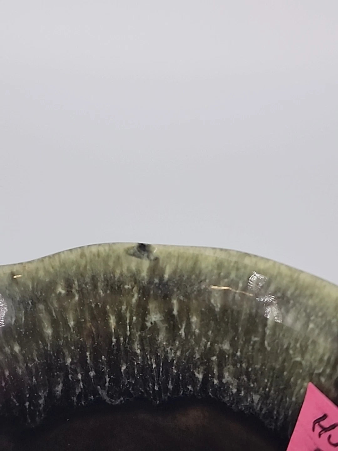 Footed Ceramic Planter Hull USA B34 Green Floral Scroll Mid-Century 5" Chipped