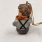 Berta Hummel CHRISTMAS TREATS Ornament 1999 Goebel Boy Dog Porcelain 1.75"