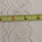 Set of 2 White Rectangle Lace Table Runners w Floral Doilies Scalloped Edge 33.5"