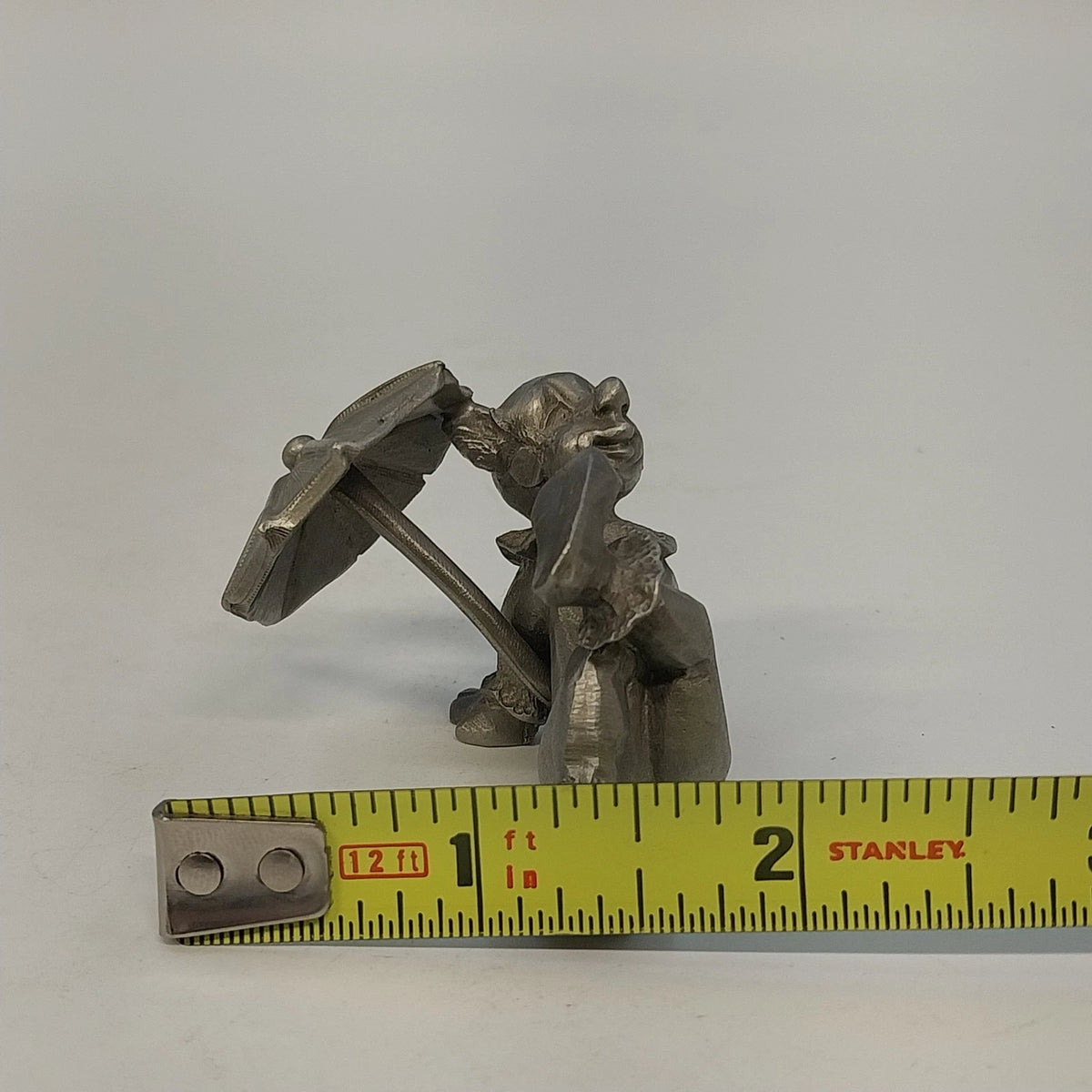 Rawcliffe P Davis Pewter Clown Under Umbrella Circus Figurine 2.25" 1979