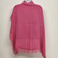 Glentex Pink Rebozo Scarf Handwoven Cotton Fringe 28x28