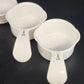 Tupperware 5 Measuring Cups Set 3479C-3483C White Curved Handles 1/4 to 3/4 Cup