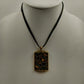 Necklace Liz Sophia Multicolor Stained Glass & Gold Tone Pendant in Corded Chain