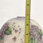 Frosted Purple Glass Lamp Shade Hand Painted Violets Beaded Fringe 16" Vintage