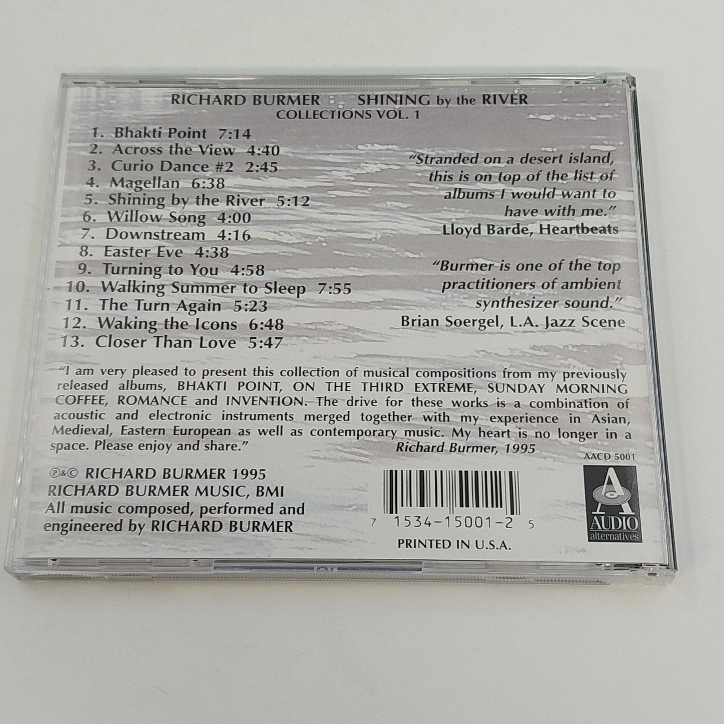 Richard Burmer Shining by the River Collections Vol 1 CD 1995 Ambient New Age