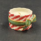 Avon Peppermint Tealight Holder Green Christmas Ribbon 2.5" Vintage China