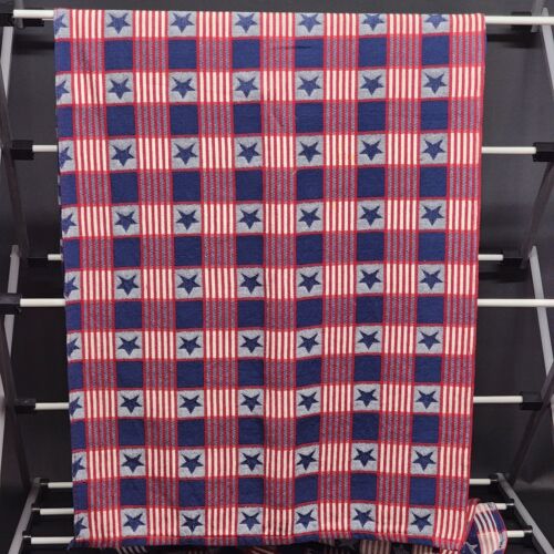 Red White and Blue Table Runner With Stars Design July 4th Themed 90 x 20 in