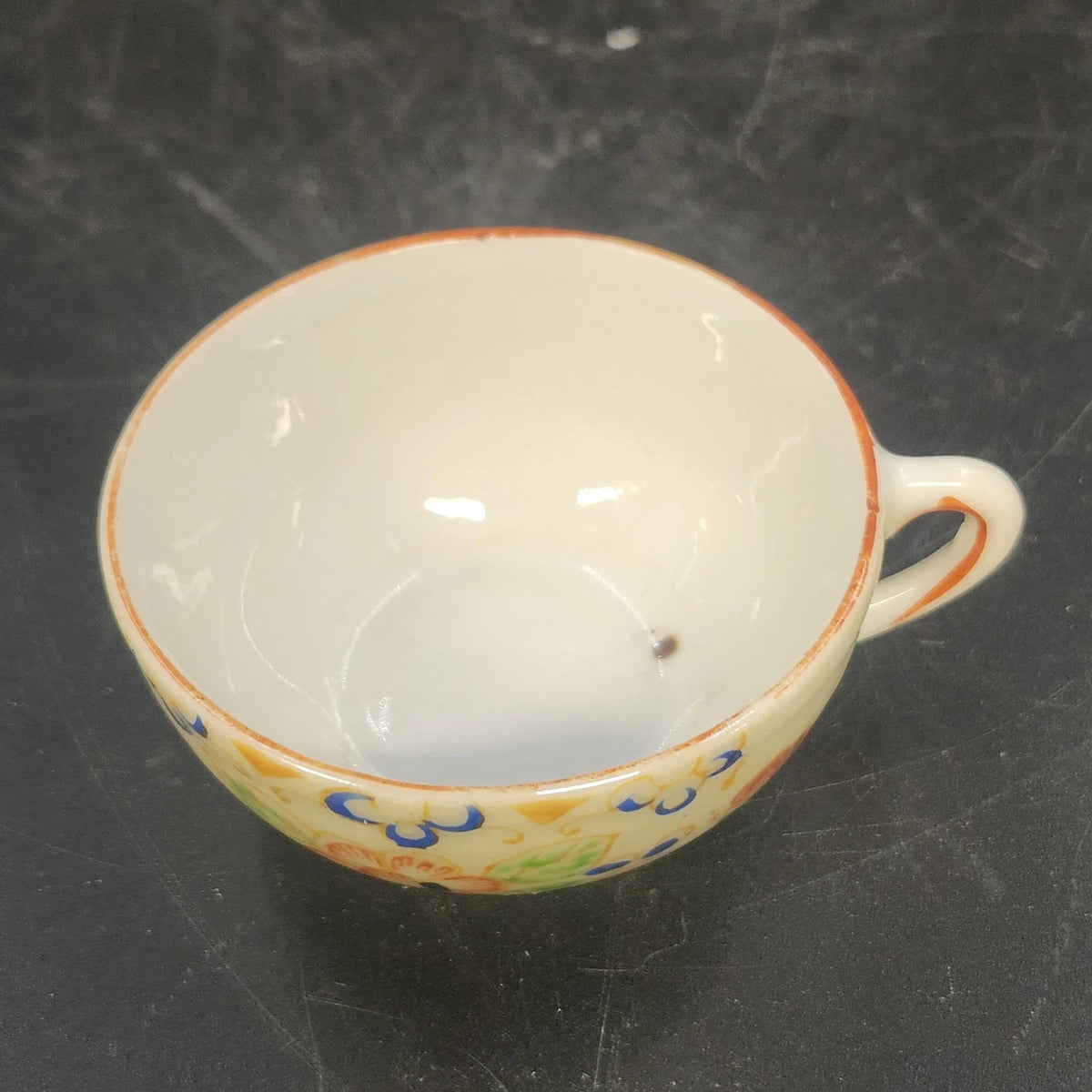 Floral Demitasse Tea Coffee Cups 2.5"d Set of 4 Porcelain Handle Japan Vintage