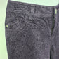 ELLE Dark Plum Purple Velvet Jeans Pants Paisley Boho Motif Low Rise Stretch 12R