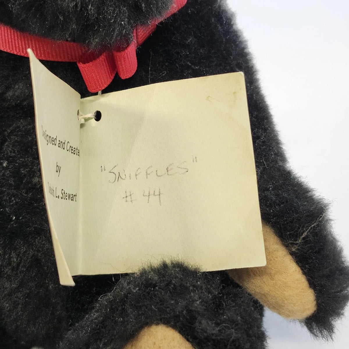 Stewart Studios Deborah Stewart Snuffles Black Artist Teddy Bear 8" w Tag