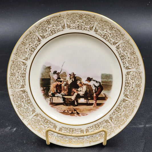 Wittnauer Collectors' Guild Plate FBA22 Raftsmen Playing Cards Bone China 1847