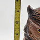Bisque Owl Figurine on Tree Stand 12" Ceramic Hand Painted Byron Mold 1977 Vtg