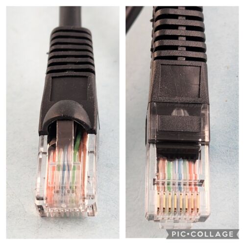 Cat 5e Ethernet Patch Cable 36" Molded Booted 350 MHz Black ETL Verified Gold