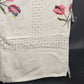 Vintage Tablecloth White Linen Embroidered Tulips and Cut Work