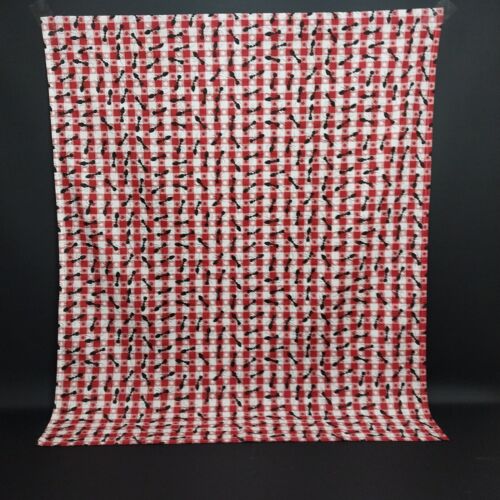 Red/White & Ants Checked Tablecloth 42X40 Inches Picnic Style Machine Washable