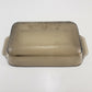Jeannette Glasbake Loaf Pan Amber Yellow Daisy Pattern Textured Bottom 9" x 5½"