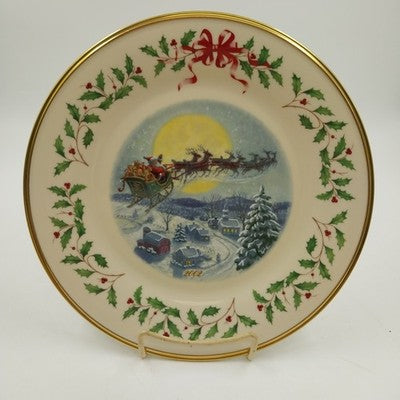 Lenox Christmas Plate 2002 Santa's Ride Annual Holiday Collector Mint In Box