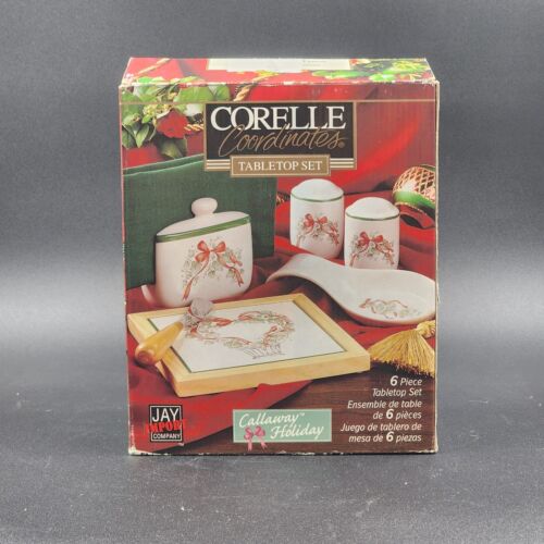 Corelle Coordinates Callaway Holiday 6-Piece Tabletop Set Christmas Decor Vtg