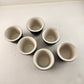 Set 6 Hall Pottery Green White Custard Cups Ramekin Dessert Restaurant