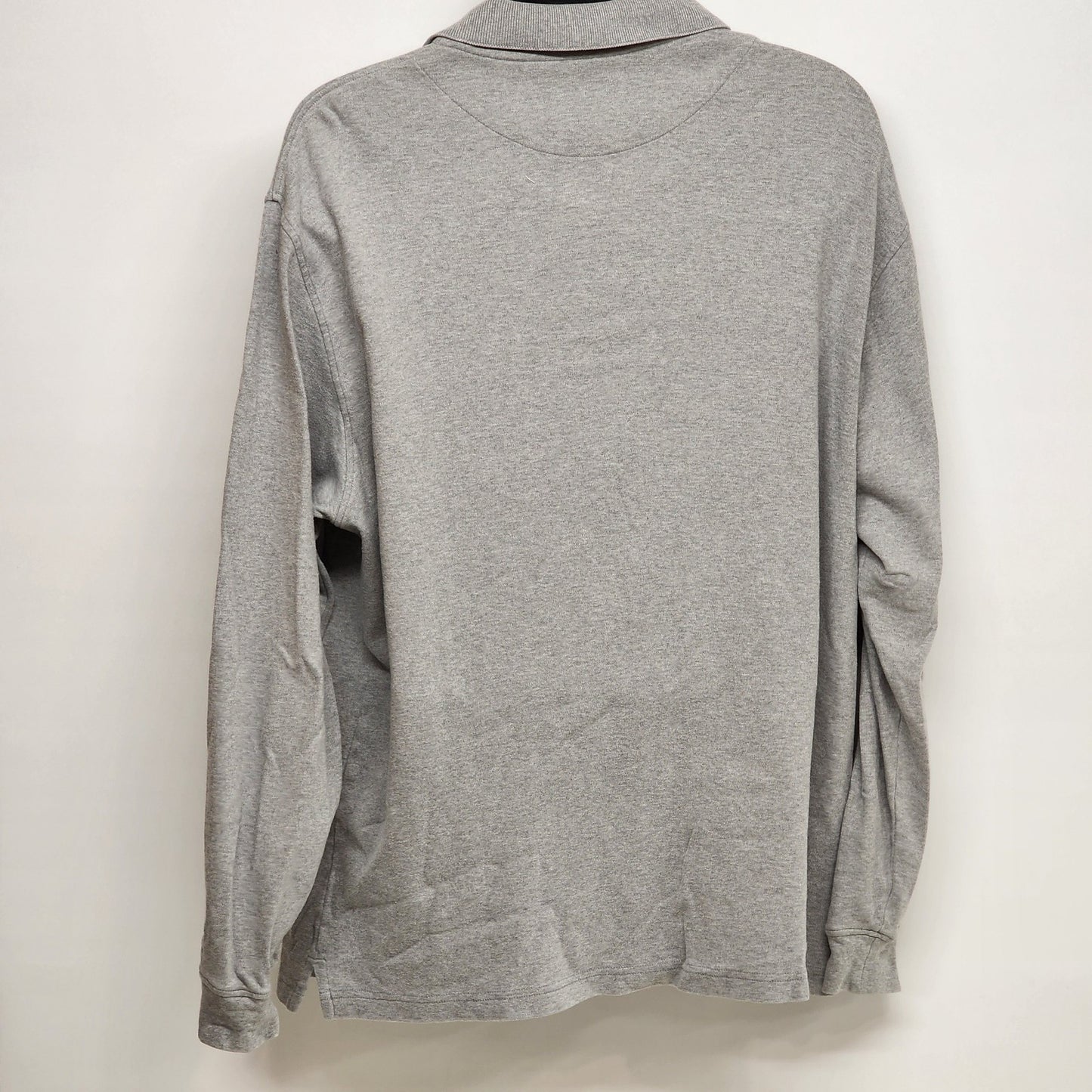 Steve & Barry Relaxed Fit Long Sleeve Grey Polo Shirt 3 Button w/Flat Collar XXL