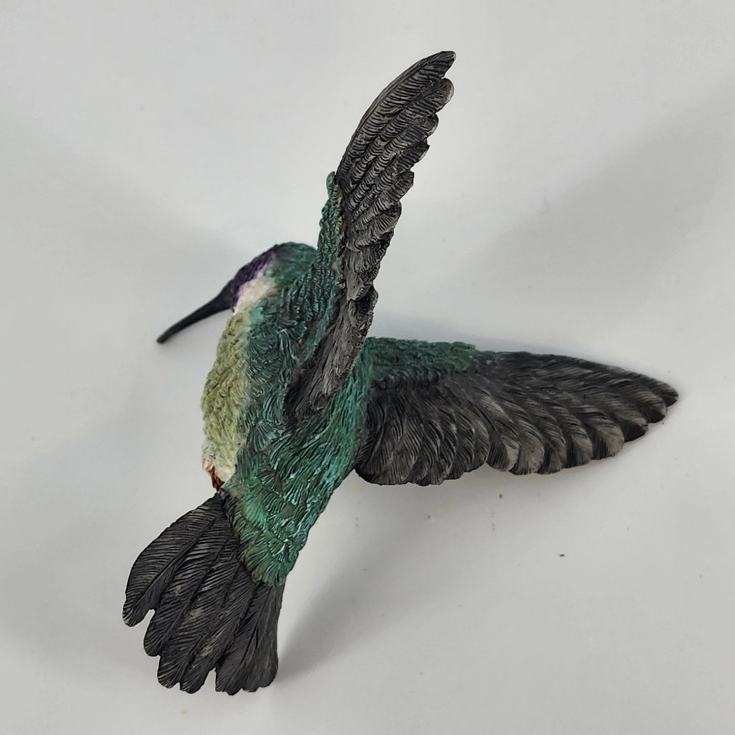 Ruby-Throated Hummingbird Figurine Hand-Painted Male Hovering 3.5" No Stand