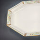 Tirschenreuth Bavaria Octagon Serve Platter Blue Border Enamel Flowers Gold Trim
