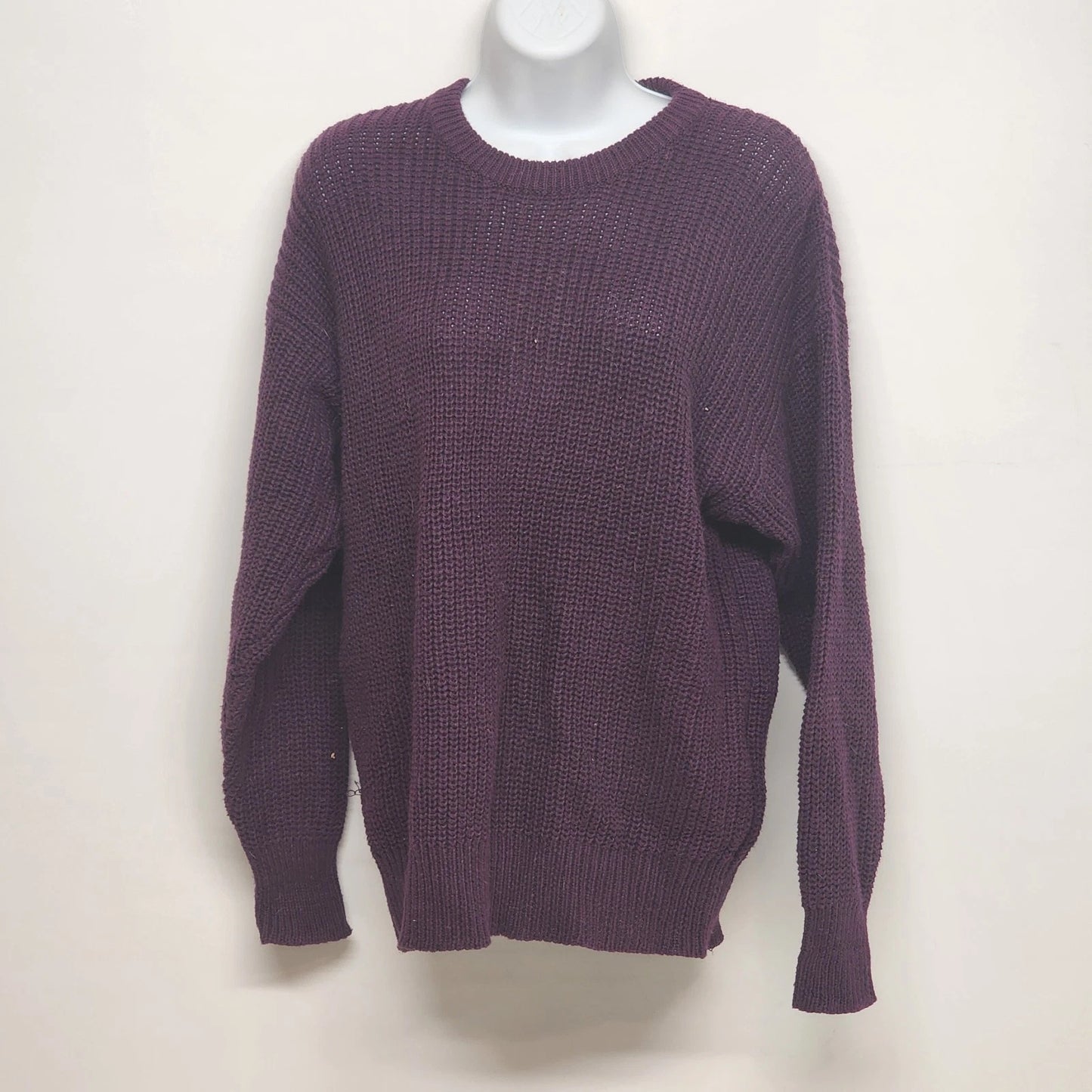 Vintage Gachet Womens Medium Geometric Knit Sweater Purple