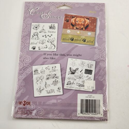 Lot of 2 NOS Clear Unmounted Stamps Cat and Dogs Design/Pattern Vintage