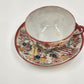 Kutani Style Eggshell Tea Cup and Saucer Japan Hand Painted Geisha Ware Vintage