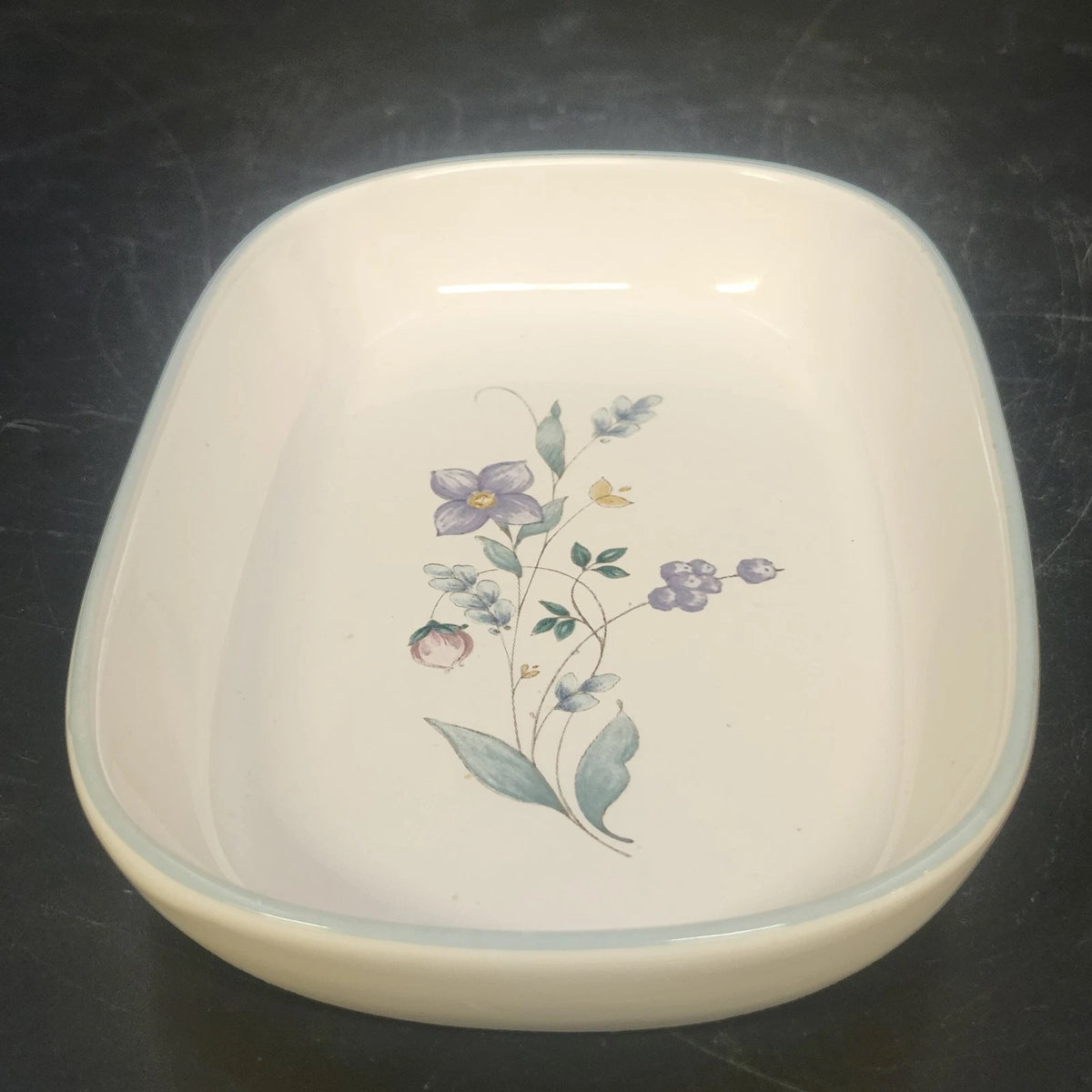 Pfaltzgraff April Casserole Dish 7" Rectangular Baker Floral Stoneware USA Vtg