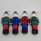 Blown Glass Nutcracker Soldier Christmas Ornaments 4 Piece 7.5" Hand Painted Vtg