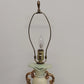 Hand Painted Urn Table Lamp Floral Pansy Gold Trim 30 Inch Vintage