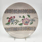 Large Embossed Platter Macau 12.5" Hand Painted Pink Blue Floral Design