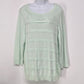 Elle Pastel Mint Green Sweater Size Large 3/4 Sleeve Cotton Rayon Pullover NWT