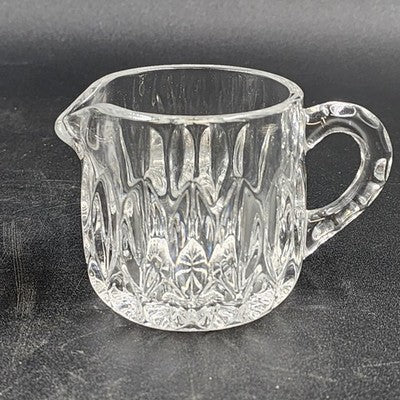 Gorham Crystal Althea Creamer & Sugar Bowl Set Elegant Cut Glass Vintage 1960s
