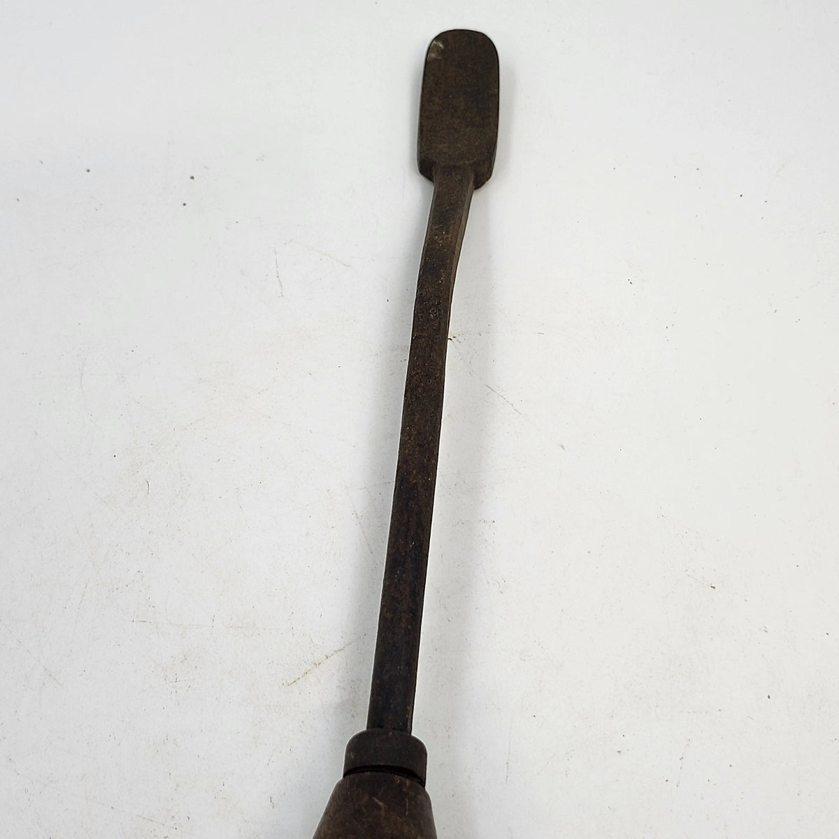 Cobbler Shoemaker Glazing Edge Iron Leatherworking Tool Wood Handle 14" Antique