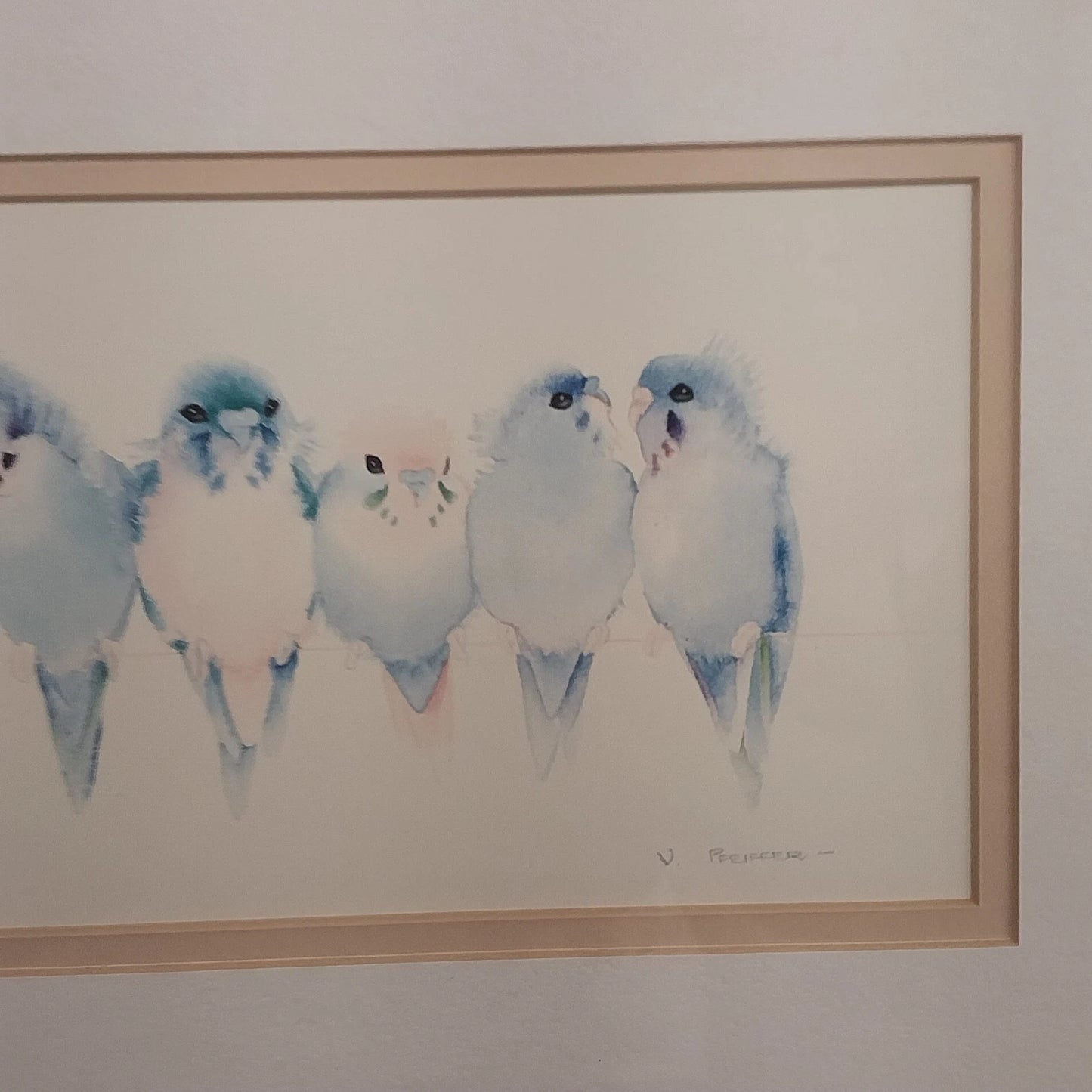 Valerie Pfeiffer Budgies Galore Framed Art Print Bird Watercolor