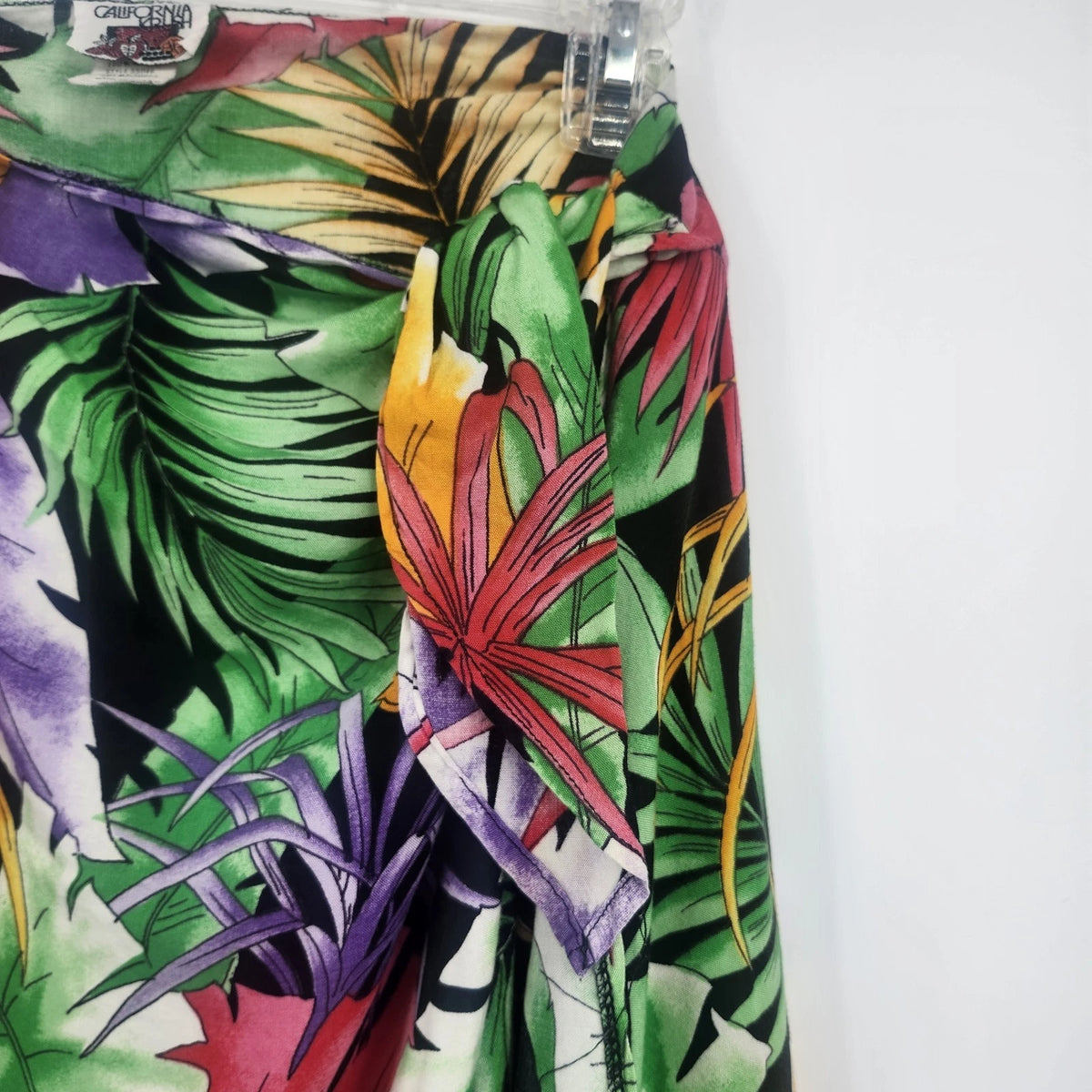 California Krush Tropical Wrap Skirt Women's Medium Rayon Floral 90s Vtg Mexico