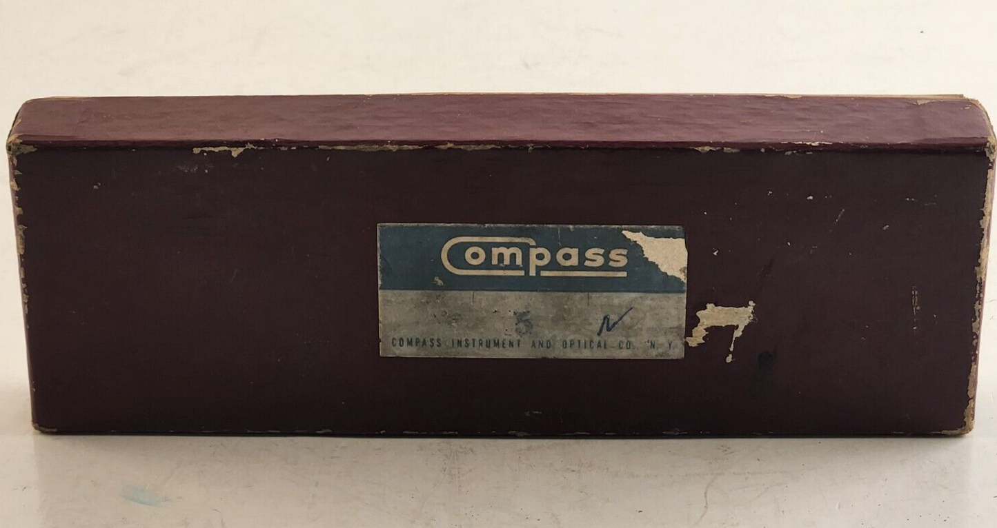 Compass Instrument And Optical Drawing/Drafting Tool With Original Case Vintage