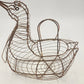 Wire Duck Egg Basket Rustic Farmhouse Gathering Kitchen Fruit Storage 12" Vtg
