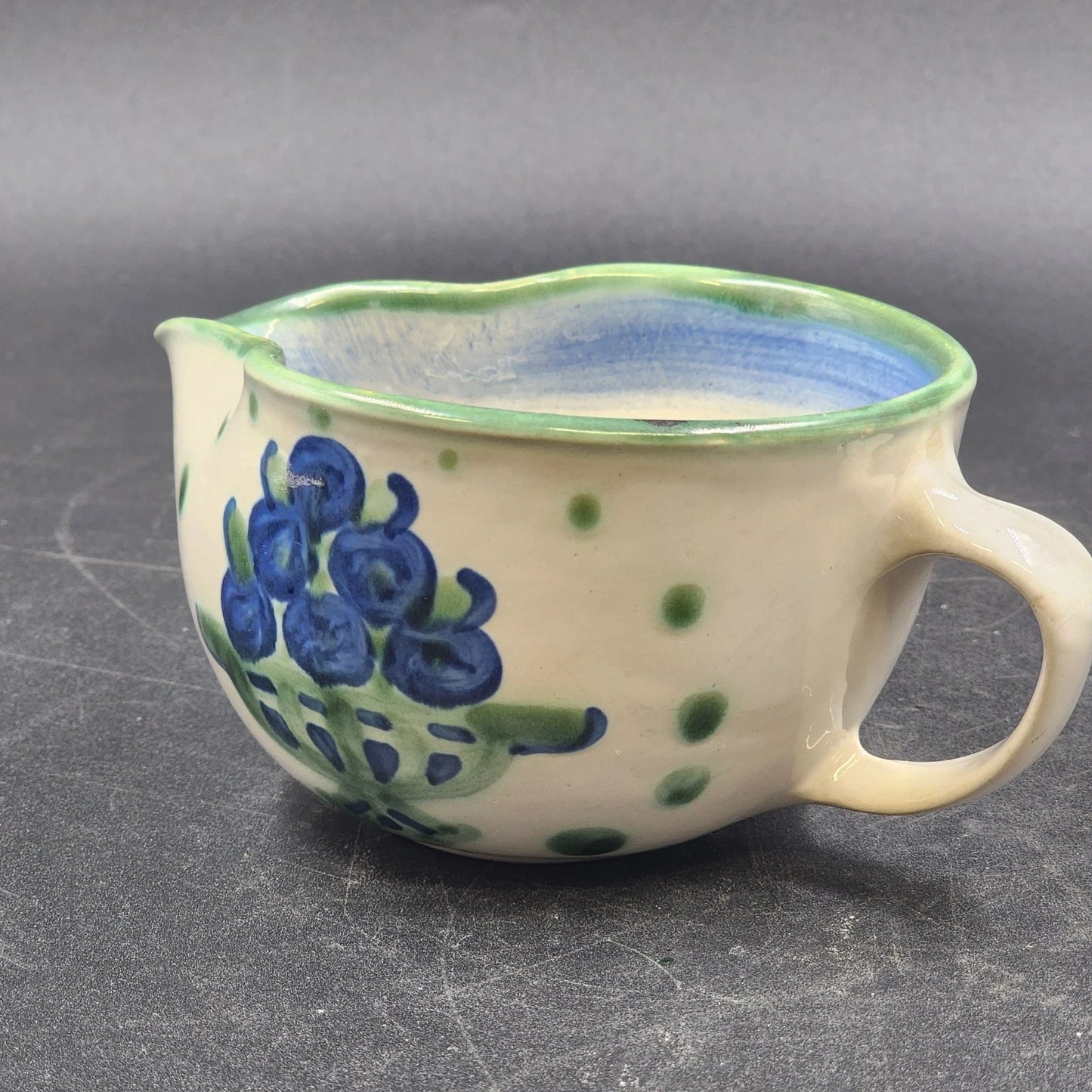 Hadley Open Sauce Boat Gravy Boat Blueberry Bouquet Hand-Painted Stoneware Vtg