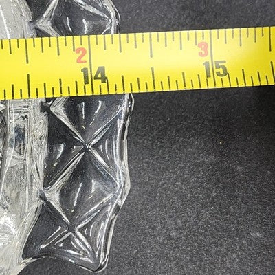 Brilliant Cut Glass Oval Divided Veggie Tray Stars Lines Scallop Edge Center Lid
