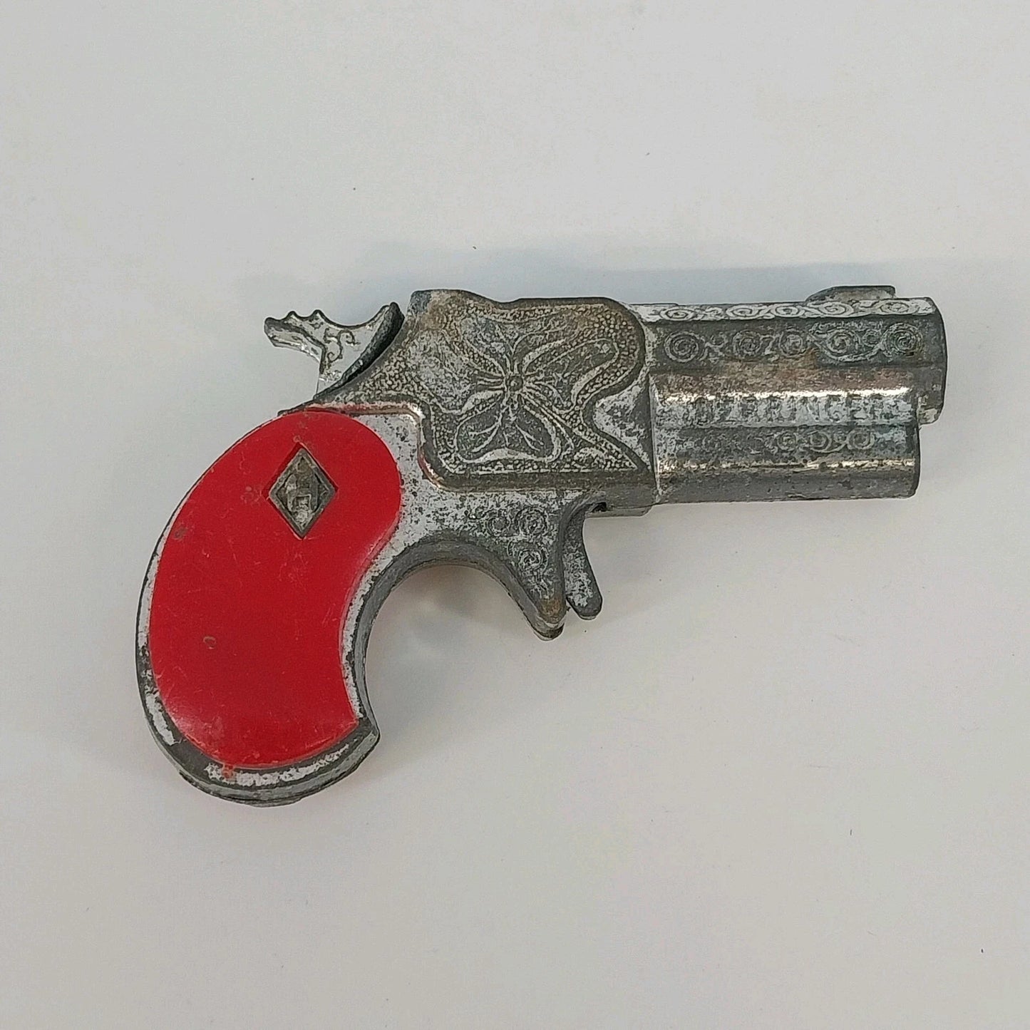 Hubley Derringer Cap Gun Replica Red Grips Die Cast Toy Pistol Vintage Western