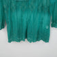 Zacin Women's Green Lace Mesh Tunic Blouse Long Sleeve Lined Top Size Large
