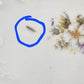 White Porcelain Platter Purple Floral Scalloped Edge Handles 9.5"