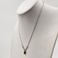 Silver Tone Chain with Rhinestones & Black Onyx Teardrop Stone 9" Long Necklace