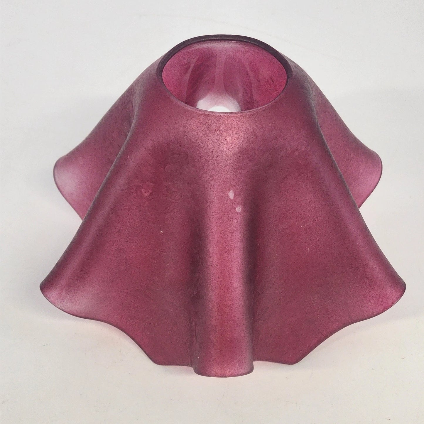 Partylite Cranberry Tiffany Lamp Shade ONLY Corroso Art Glass Handkerchief 4.5"