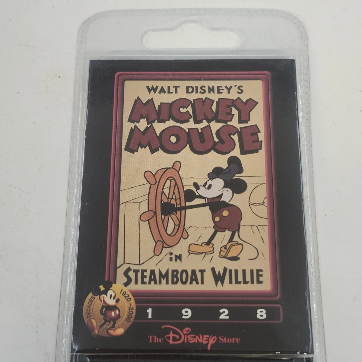 Disney Store Decades Coin #1 Steamboat Willie Mickey Mouse 1928 Sealed China Vtg